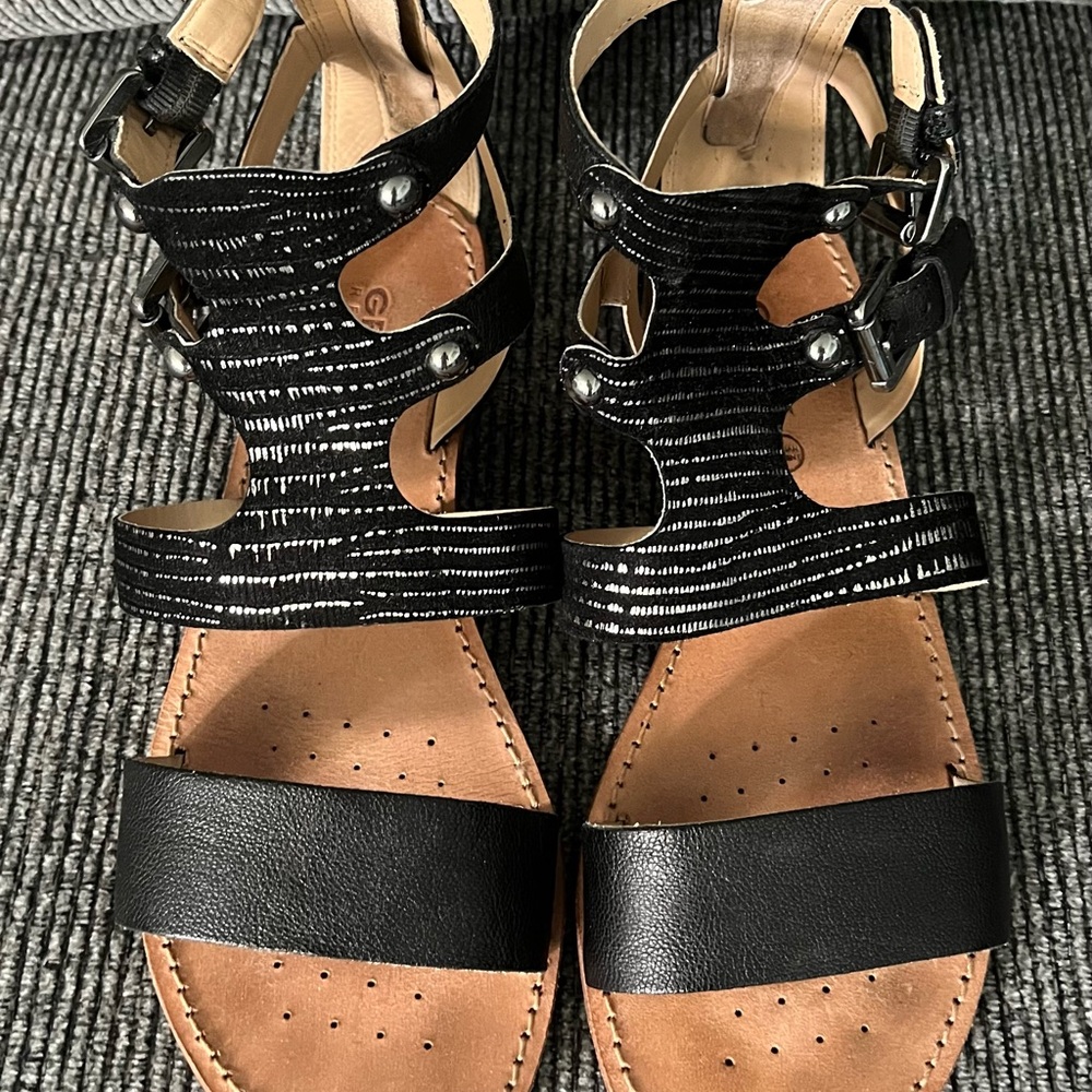GEOX Women’s Black Gladiator Sandals